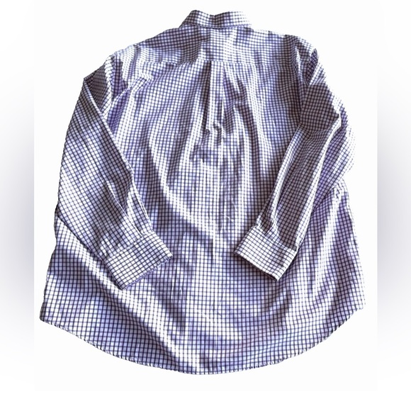 Peter Millar Button Up Shirt Nanoluxe Easycare Purple Windowpane Plaid Mens XXL - Picture 9 of 11